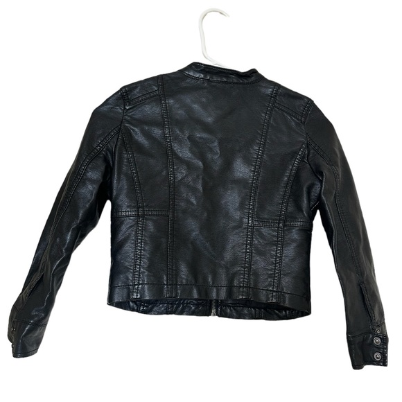 JOU JOU Girls Faux Leather Motorcycle Jacket - Picture 2 of 7